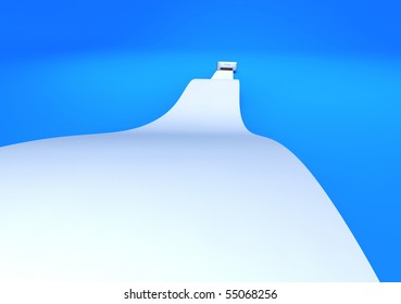 3d rendered creative images, Printer printting long paper background.