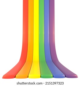 3D Rendered Curved Base With Gay Pride Rainbow