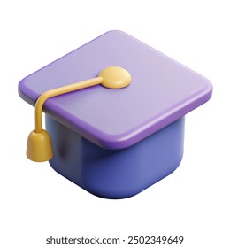 3D rendered cute isolated for colored fountain academic cap icon on a white background. Сoncept - back to school, graduation day, education - Powered by Shutterstock