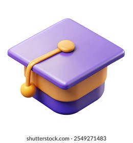 3D rendered cute isolated for colored fountain academic cap icon on a white background. Сoncept - back to school, graduation day, education - Powered by Shutterstock