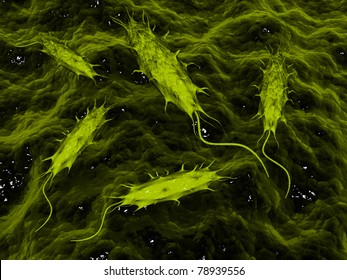 3d Rendered E Coli Bacteria