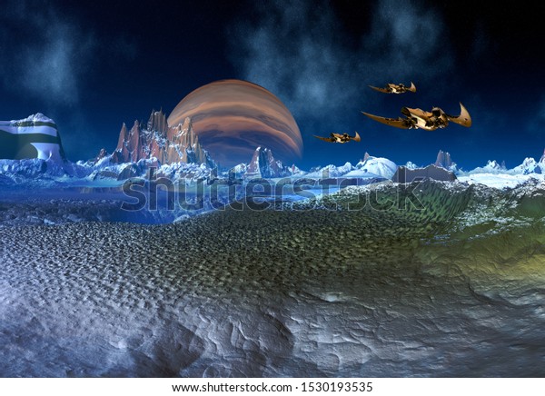 3D\
Rendered Fantasy Alien Landscape - 3D\
Illustration