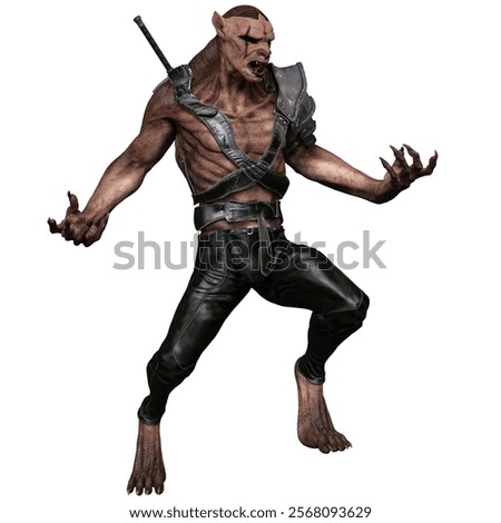 3D rendered fantasy vampire creature isolated  on a white background