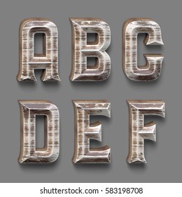 3d Rendered Font Set Wood Painted Stock Illustration 583198708 ...