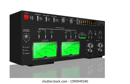 3D rendered generic amplifier design and reflection with a health and wellness concept on a white background  - Shutterstock ID 1390949240