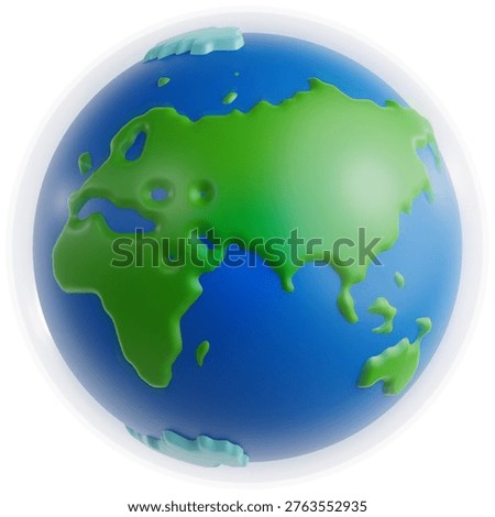 3d rendered globe model showing continents Earth geography education