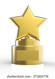 3d Rendered Gold Star Trophy