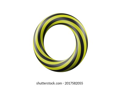 3D Rendered Icon Of A Torus With A Cool-looking Pattern.