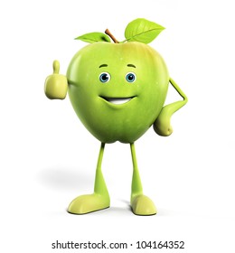 3d Rendered Illustration Of An Apple Character