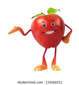 3d Rendered Illustration Of An Apple Character