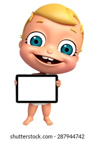 3d Rendered Illustration Of Baby With Ipad