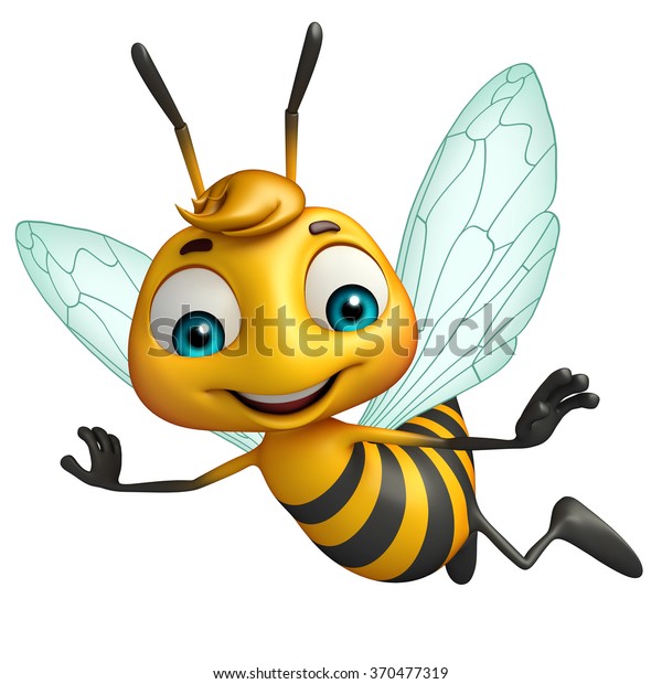蜂のおかしな漫画のキャラクターの3dレンダリングイラスト のイラスト素材