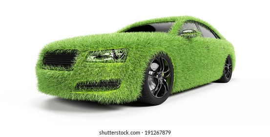 3d Rendered Illustration Of A Car Covered In Grass