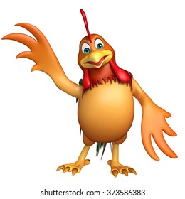 3d rendered illustration of Chicken funny cartoon character  
