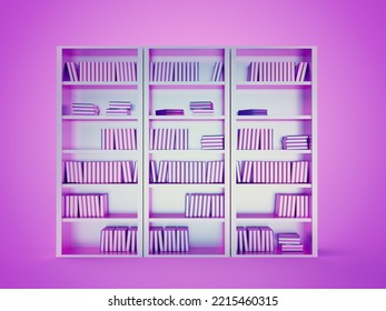 3d Rendered Illustration Of A Chrome Book Shelf