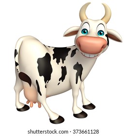 3d Rendered Illustration Cow Funny Cartoon Stock Illustration 373661128 ...
