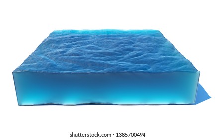 3d Rendered Illustration Of Cross Section Of Water Cube Isolated On White