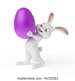 3d rendered illustration of a cute easter bunny