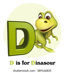 3d Rendered Illustration Of Dinasour Wild Animal With Alphabate