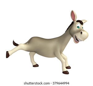 3d rendered illustration of Donkey funny cartoon character  