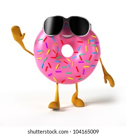 3d Rendered Illustration Of A Donut Character