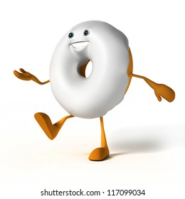 3d Rendered Illustration Of A Donut Character