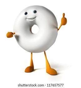 3d Rendered Illustration Of A Donut Character