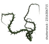 A 3d rendered illustration of a fantasy plant with thorns isolate on a white background. 