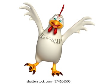 3d Rendered Illustration Funny Hen Cartoon Stock Illustration 374106505 ...