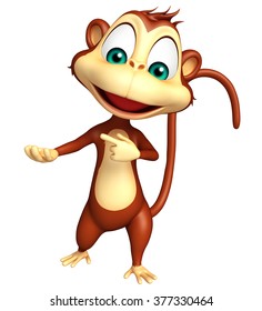 3d Rendered Illustration Of Funny Monkey Cartoon Character  