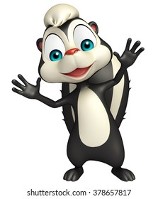 3d rendered illustration of funny Skunk cartoon character 