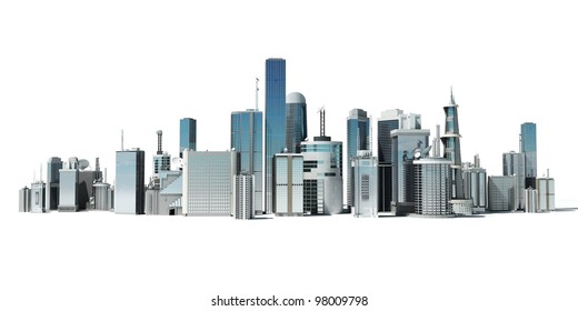 3d rendered illustration futuristic city