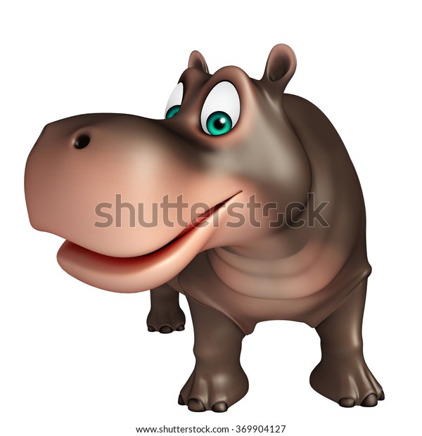 3d Rendered Illustration Hippo Cartoon Character Stock Illustration ...
