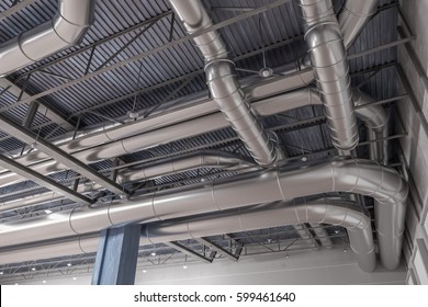 3D rendered illustration of HVAC system and pipes.