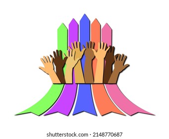 A 3D Rendered Illustration Indicating That All Countries And Races Should Strive For Better Race Relations, Isolated On A White Background.