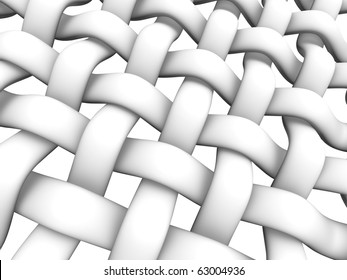 3D Rendered Illustration Of Interlaced Fiber On White Background