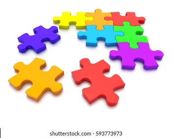 Pieces Colorful Jigsaw Puzzle Arranged Form Stock Photo (Edit Now ...