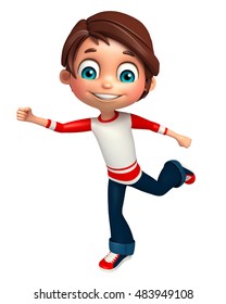 3d Rendered Illustration Of Kid Boy With Running Pose