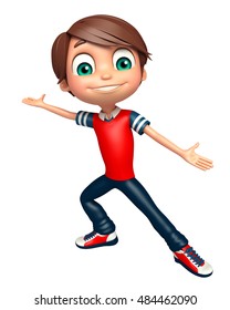 3d Rendered Illustration Of Kid Boy With Funny Pose