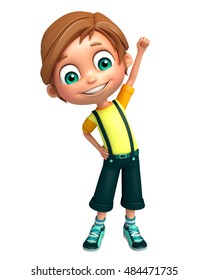 3d Rendered Illustration Of Kid Boy With Funny Pose