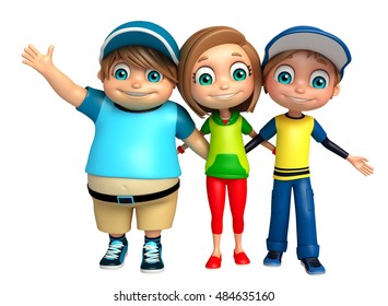 3d Rendered Illustration Kid Boy Girl Stock Illustration 484635160 ...