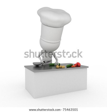3d rendered illustration of a little chef