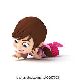 3d Rendered Illustration Of A Little Girl