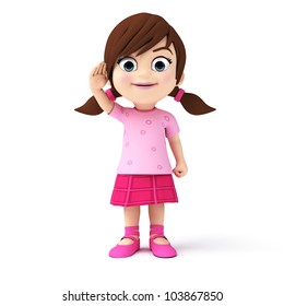 3d Rendered Illustration Of A Little Girl