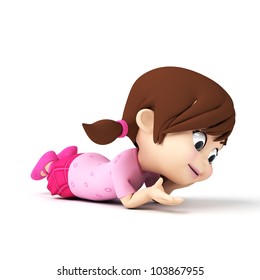 3d Rendered Illustration Of A Little Girl