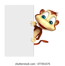 3d rendered illustration of Monkey cartoon character  