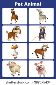 3d Rendered Illustration Of Pet Animal Chart