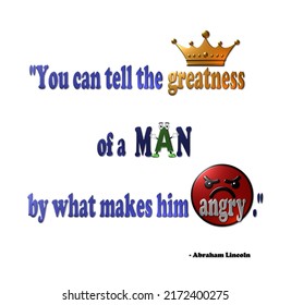 A 3D rendered illustration of a quote in metallic letters and associated graphics that support the quote about greatness, by Abraham Lincoln, isolated on a white background. - Powered by Shutterstock