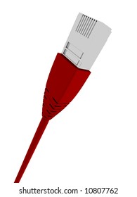 3d rendered illustration of a red network cable