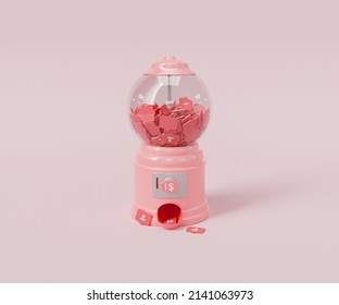 3d Rendered Illustration Of Social Media Machine For Buying Followers On Pink Background